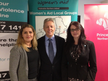 Lindita and Louise with First Minister Peter Robinson